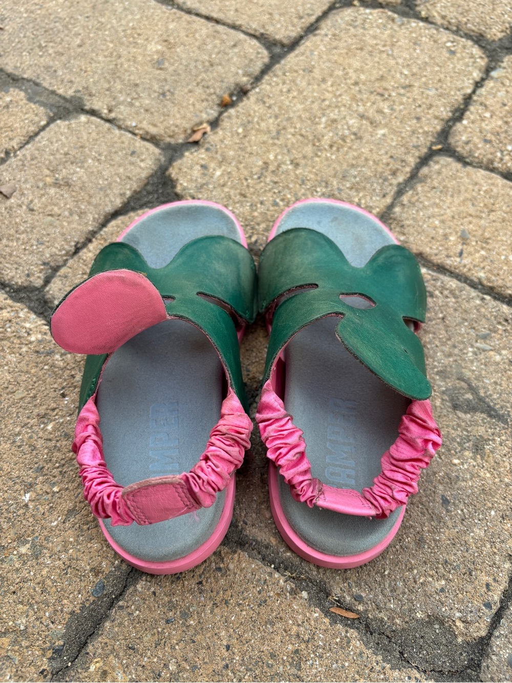 Camper Green and Pink Leather Brutus Sandal for Kids - Picture 3 of 7